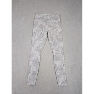 Athleta Pants Womens Small Gray Palm Leaf High‎ Rise Leggings Yoga Athletic Gym